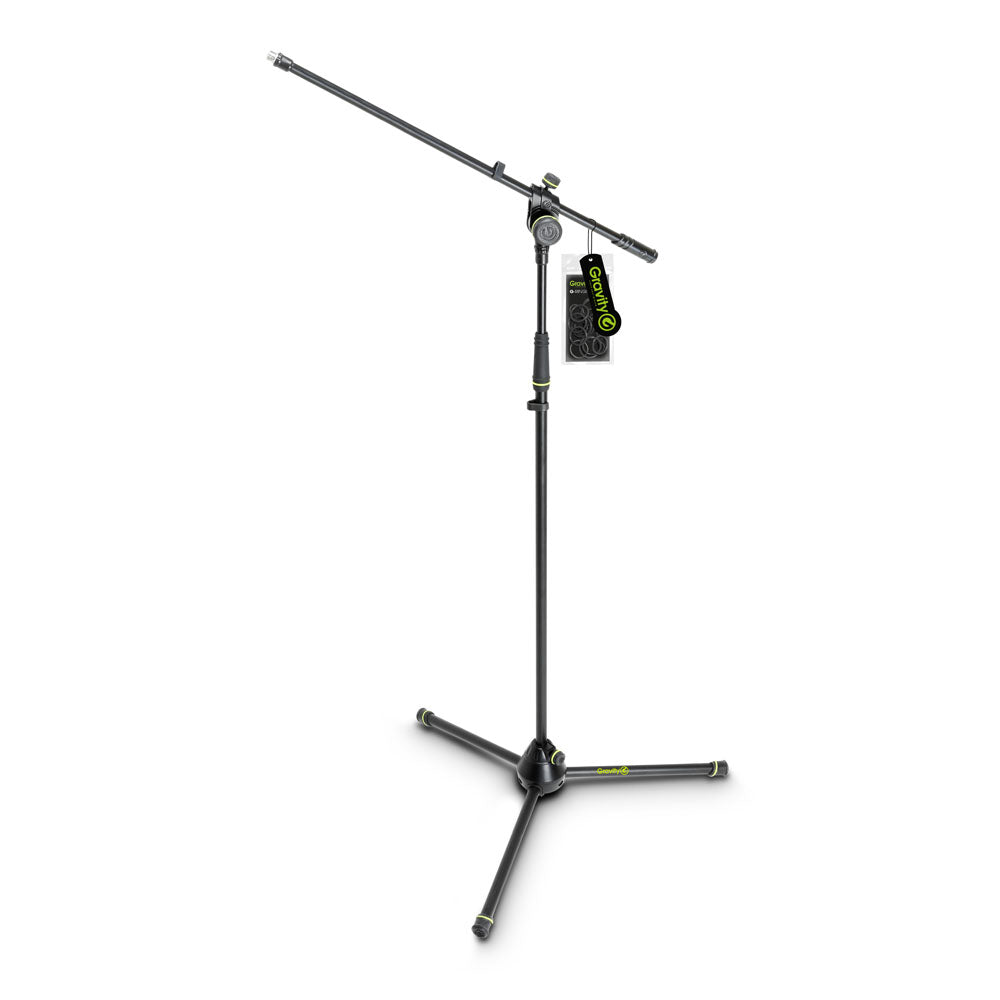 Gravity MS 4321 B - Pied de microphone avec base tripode pliable et perche avec réglage en 2 points