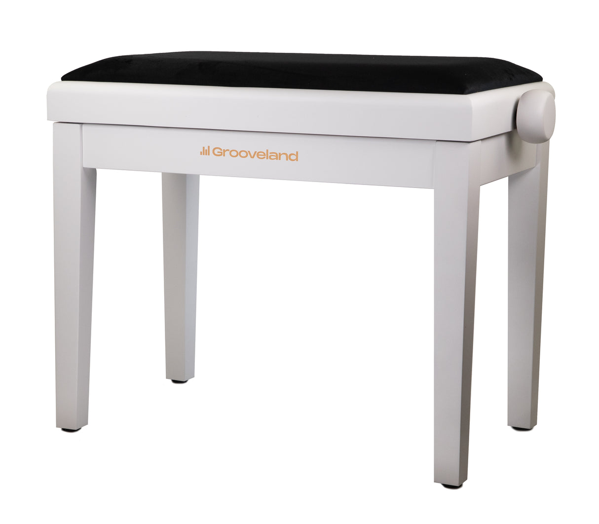 Grooveland KB200 Banc de piano (Blanc Mat, Siège Noir)