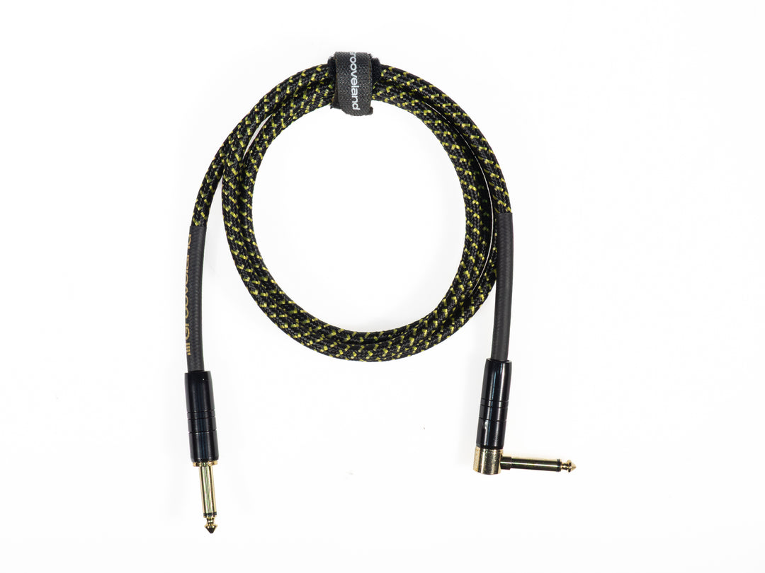 Grooveland Tweed Câble de Guitare Angulaire (1,5m - Noir)