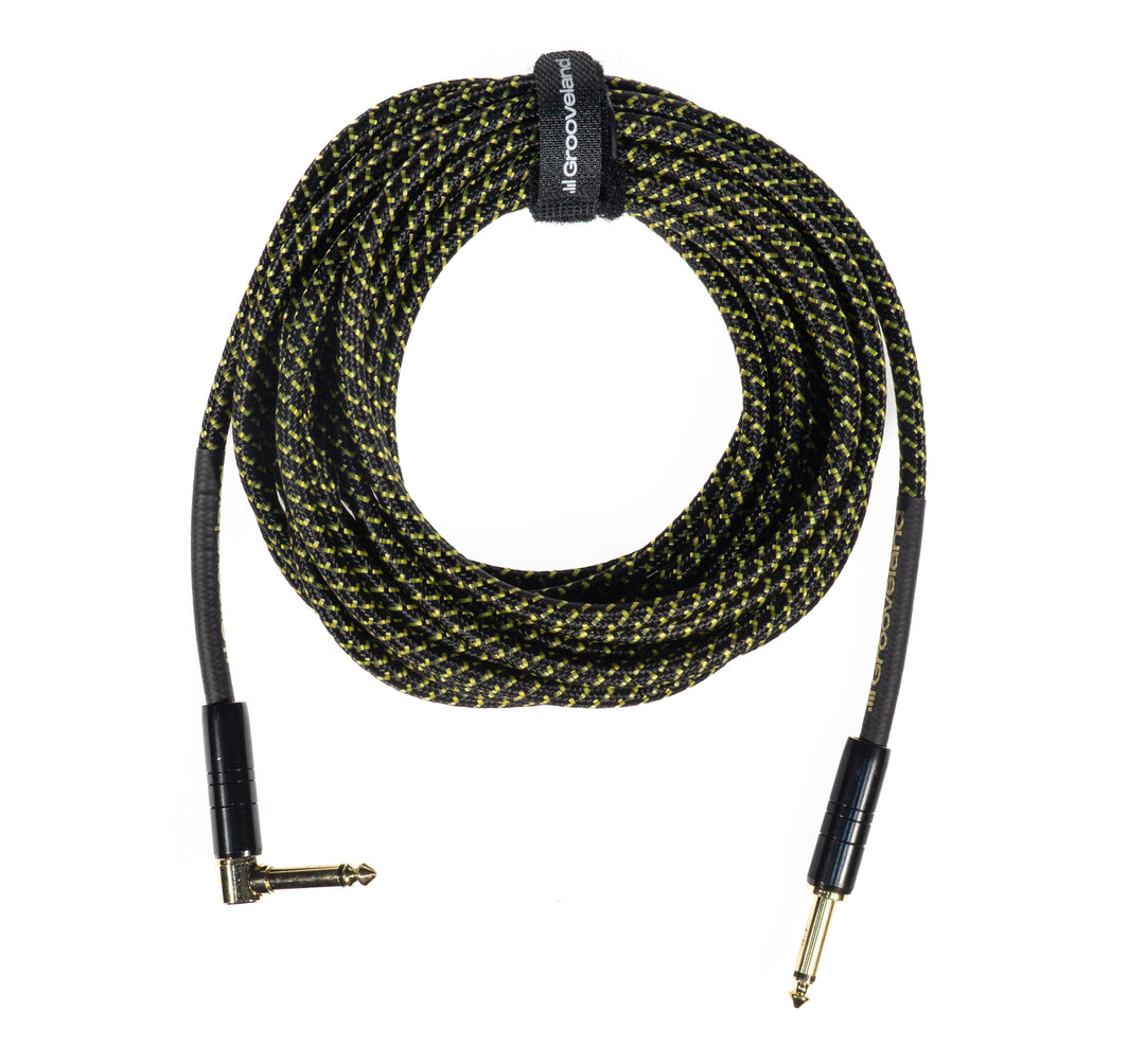 Grooveland Tweed Câble de Guitare Angulaire (6m - Noir)