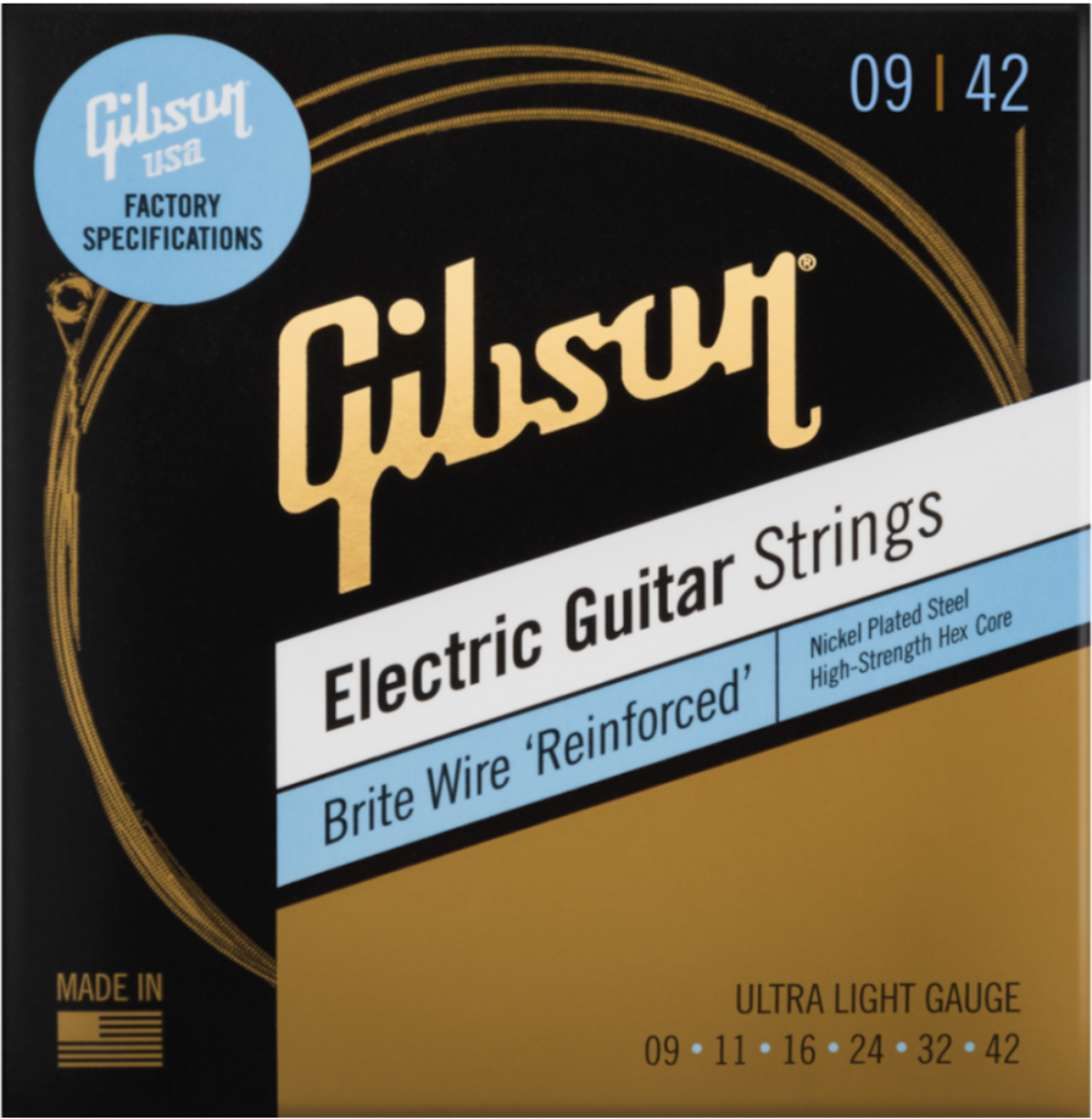 Gibson Brite Wire Reinforced Guitar Strings (Ultra-Light)