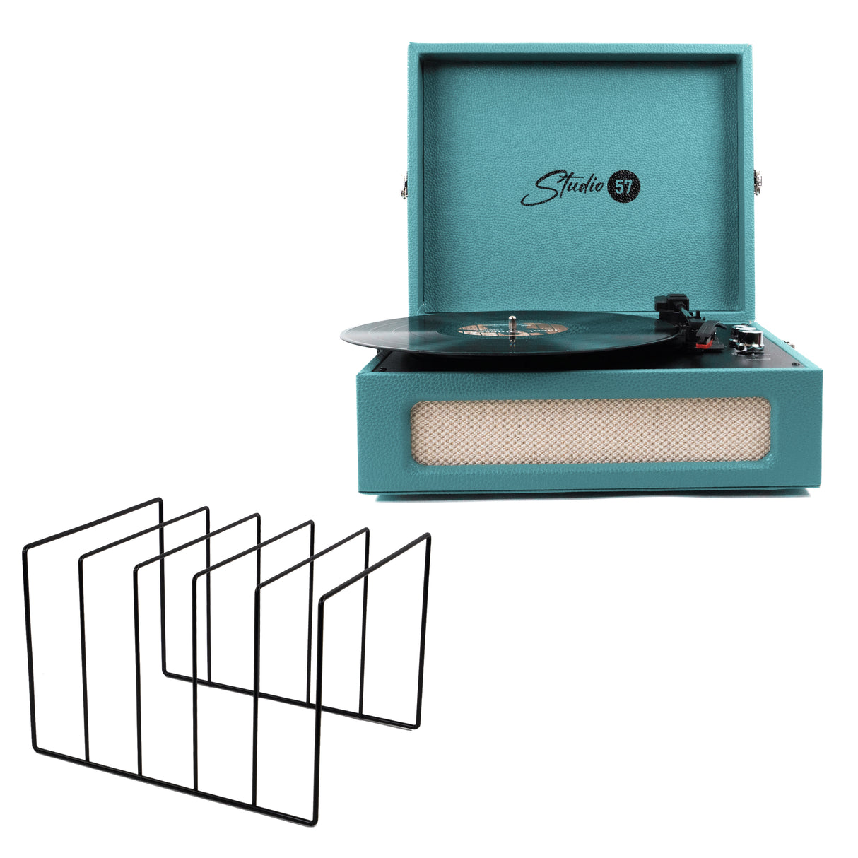 Studio 57 Groovy Turntable with LP Stand (Ivy)