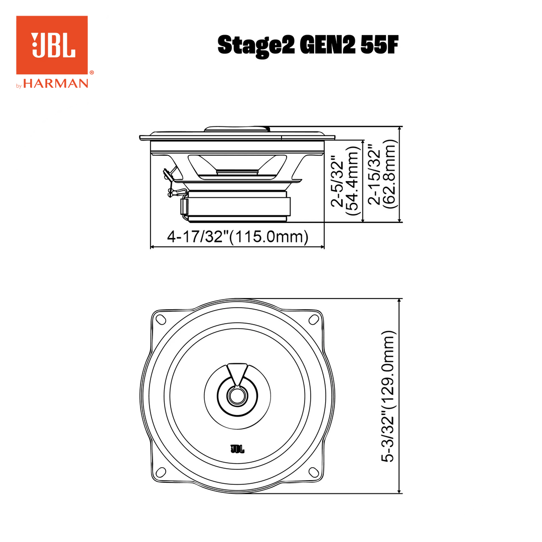 JBL Stage2 Gen2 55F 5,25" haut-parleurs coaxiaux pour voiture