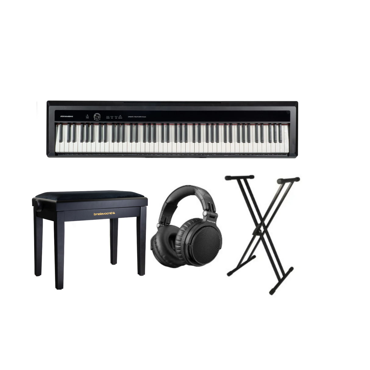 Grooveland P450 Electric Piano (Black) Complete Package