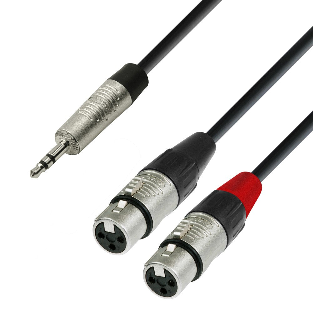 MiniJack vers XLR Femelle Câble adaptateur (1,8m)