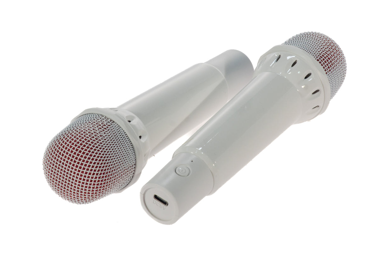 Système karaoke avec 2 microphones (Blanc)
