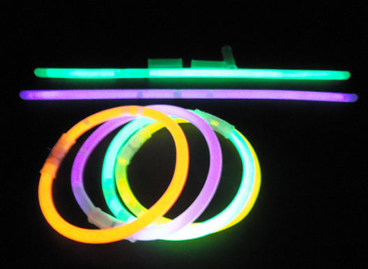 Glowstick bracelet, mixed colours, 100 pcs