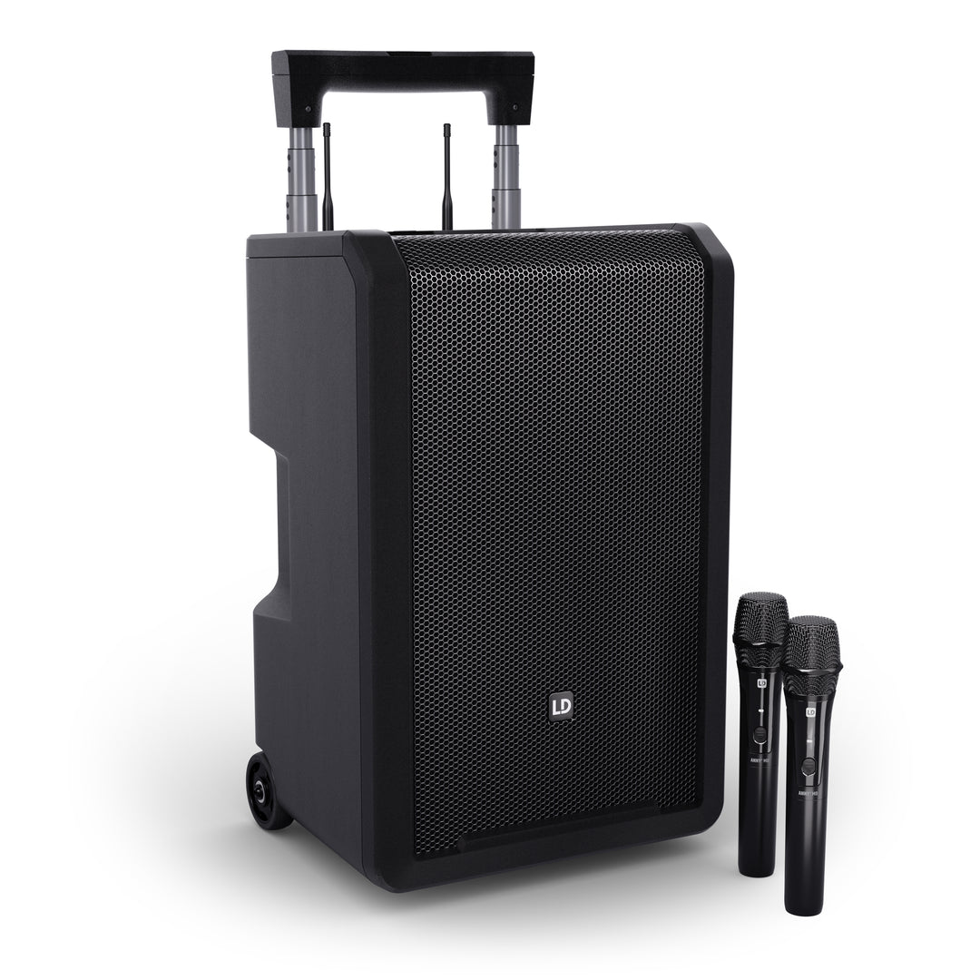 LD Systems ANNY® 10 HHD 2 B5 - Système PA portable alimenté par batterie de 10" avec Bluetooth® et mixeur, équipé de 2 microphones sans fil à main