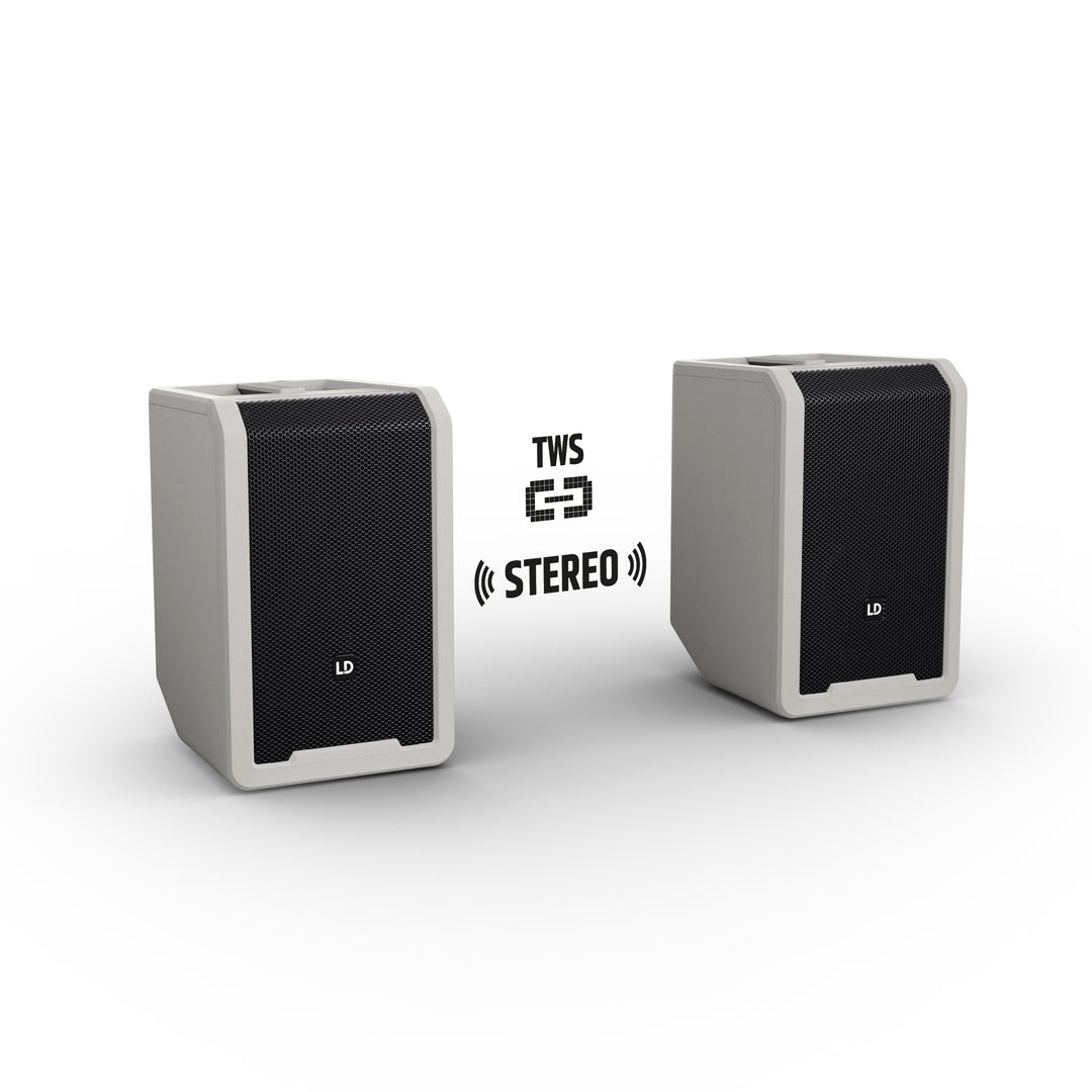 LD Systems ANNY® 8 BPH B8 G - Enceinte PA portable sur batterie avec Bluetooth® et mixer, avec 1x micro-casque (incl. bodypack), gris urbain