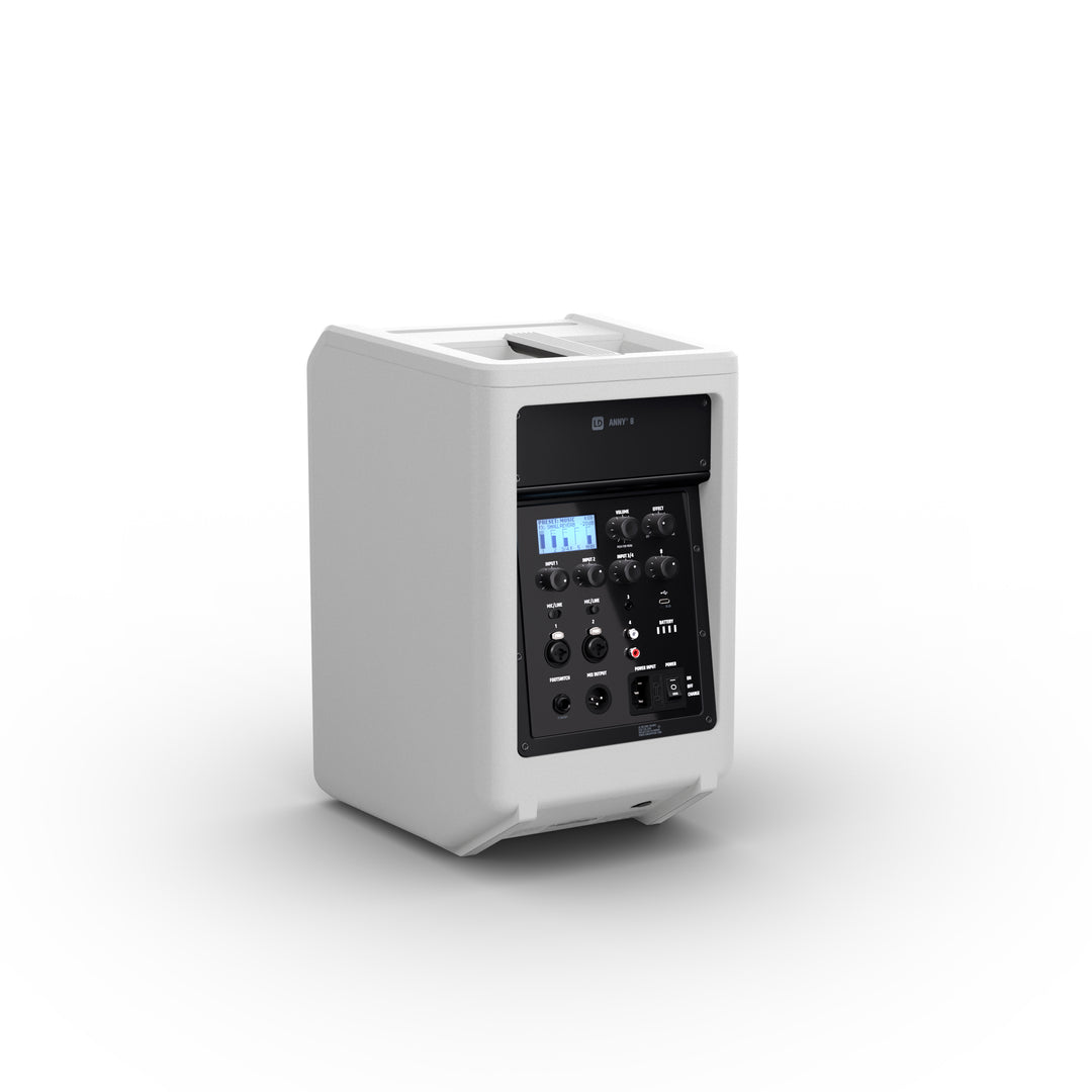 LD Systems ANNY® 8 W - enceinte PA Bluetooth® portable alimentée par batterie avec mixer, blanc pur