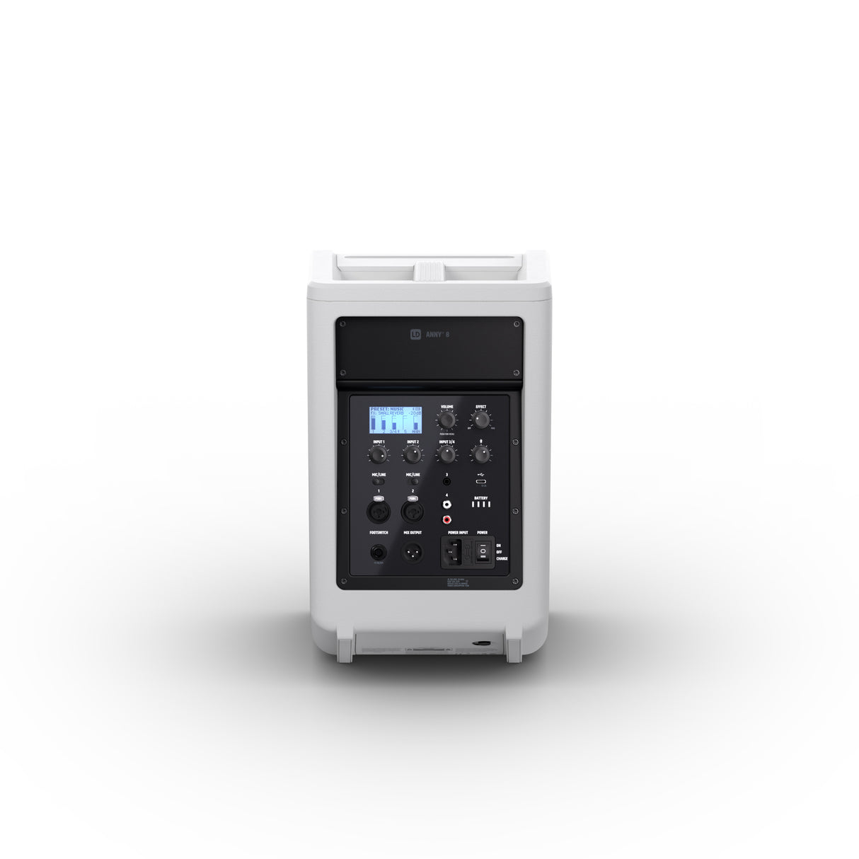 LD Systems ANNY® 8 W - enceinte PA Bluetooth® portable alimentée par batterie avec mixer, blanc pur