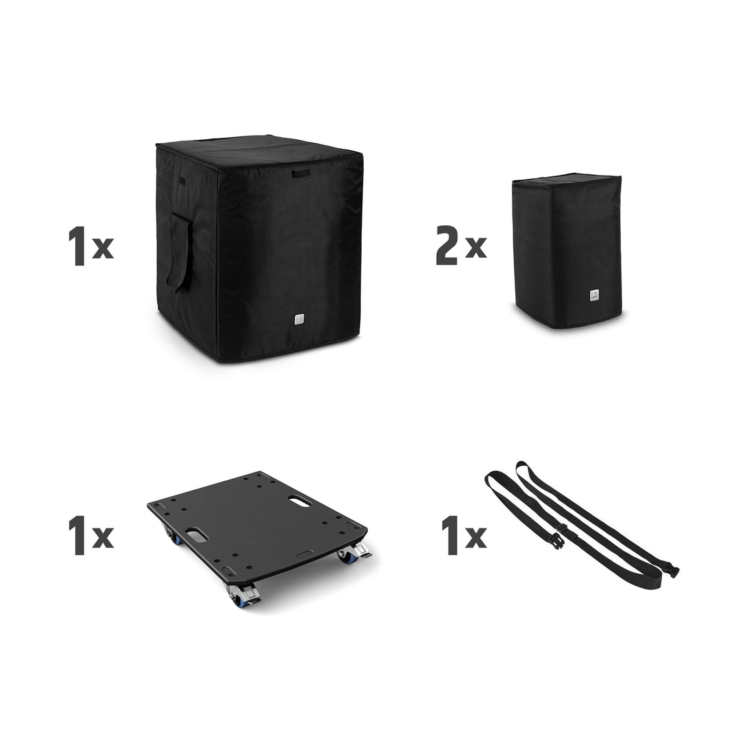 LD Systems DAVE 15 G4X BAG SET - Kit de transport avec plateau à roulettes et housse de protection pour DAVE 15 G4X