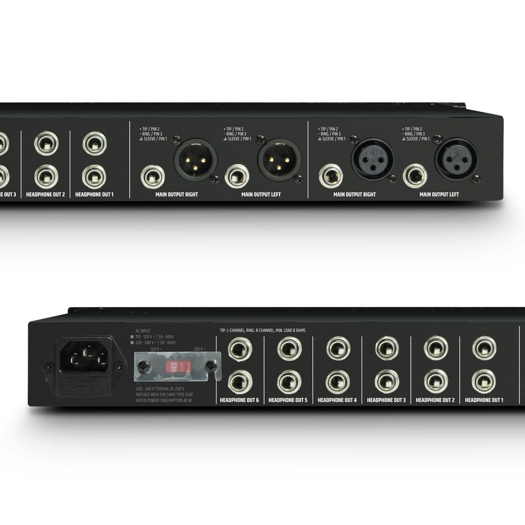 LD Systems HPA 6 - Amplificateur casque 19" 6 canaux