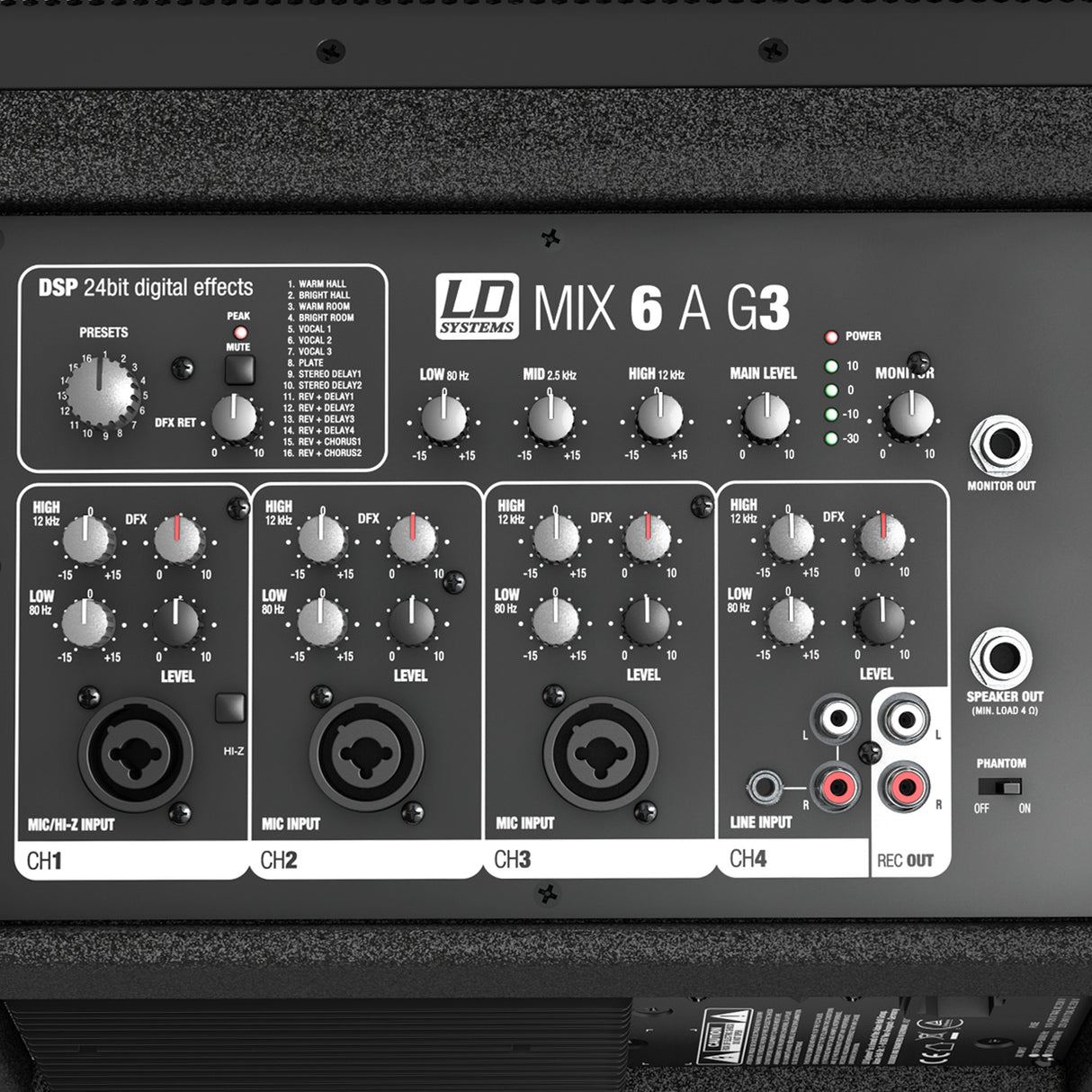 LD Systems MIX 6 A G3 - enceinte active 2 voies avec mixer 4 canaux intégré