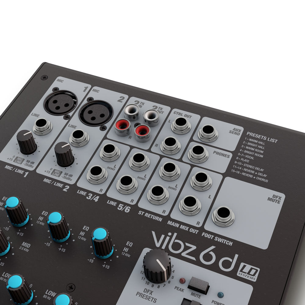 LD Systems VIBZ 6 D - Console de mixage 6 canaux avec DFX