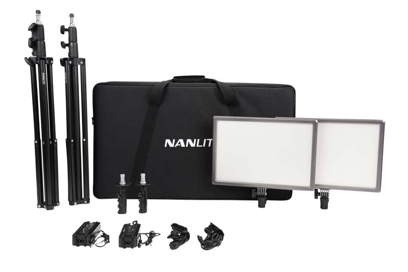 Nanlite LumiPad 25 LED 2 Light kit x2 with stand and bag
