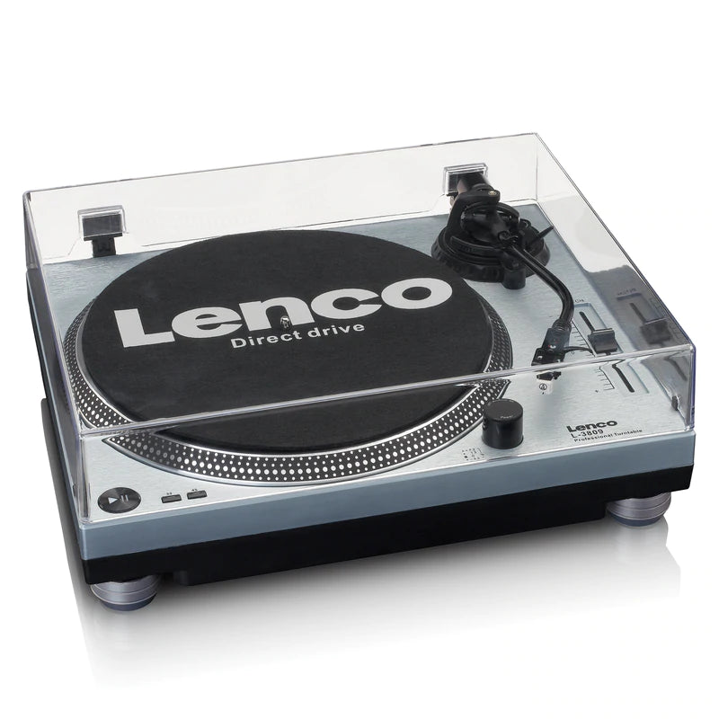 Lenco L-3809 Turntable, Metallic