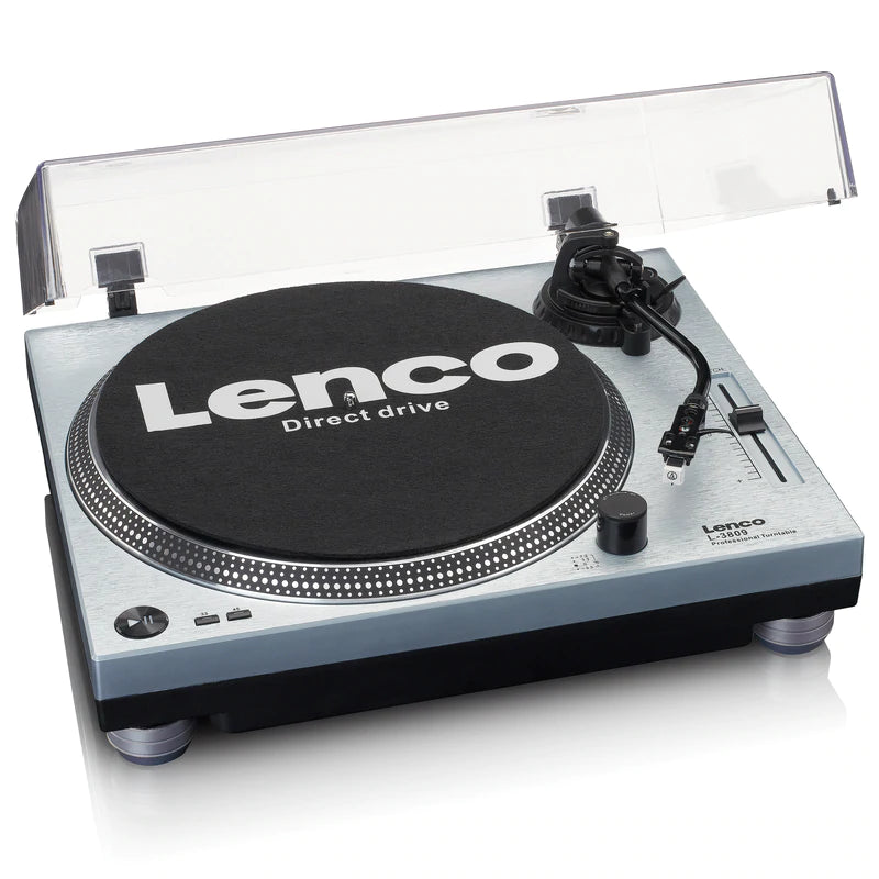 Lenco L-3809 Turntable, Metallic