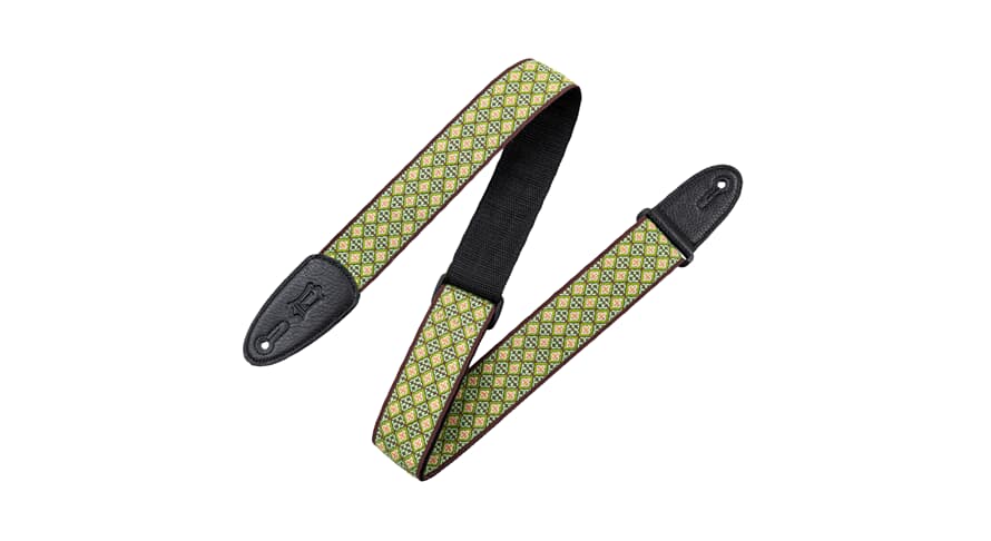 Levys M8HT-25 sangle de guitare 2", motif floral vert
