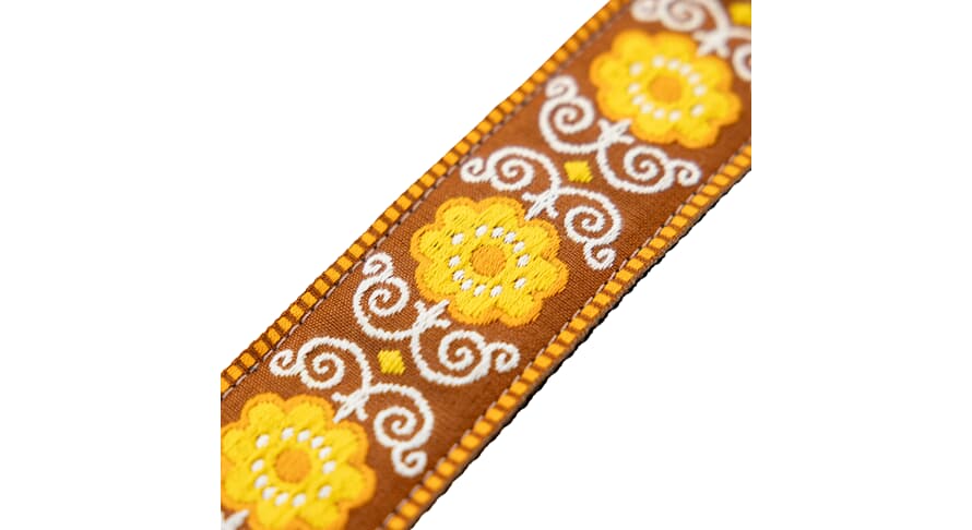 Levys M8HT-27 sangle de guitare 2", motif floral jaune