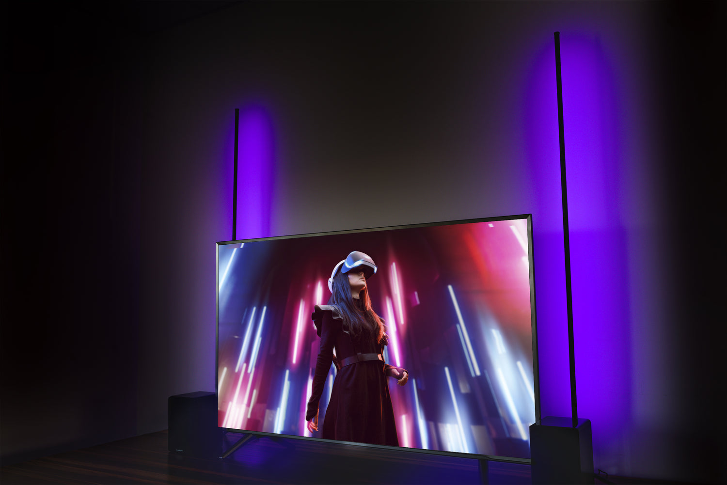 Ibiza Magic Color Stick RGB Floor Light (Black)