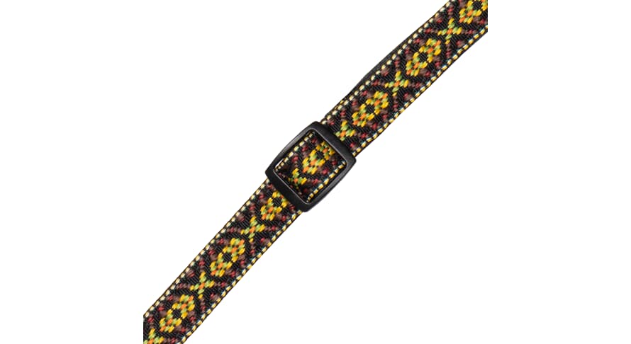 Sangle de mandoline et d’ukulélé Levys MJ19UKE 1/2", noire et jaune