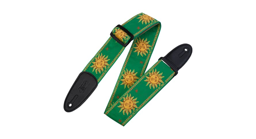 Levys MPJG sangle de guitares 2", Sun Design, verte