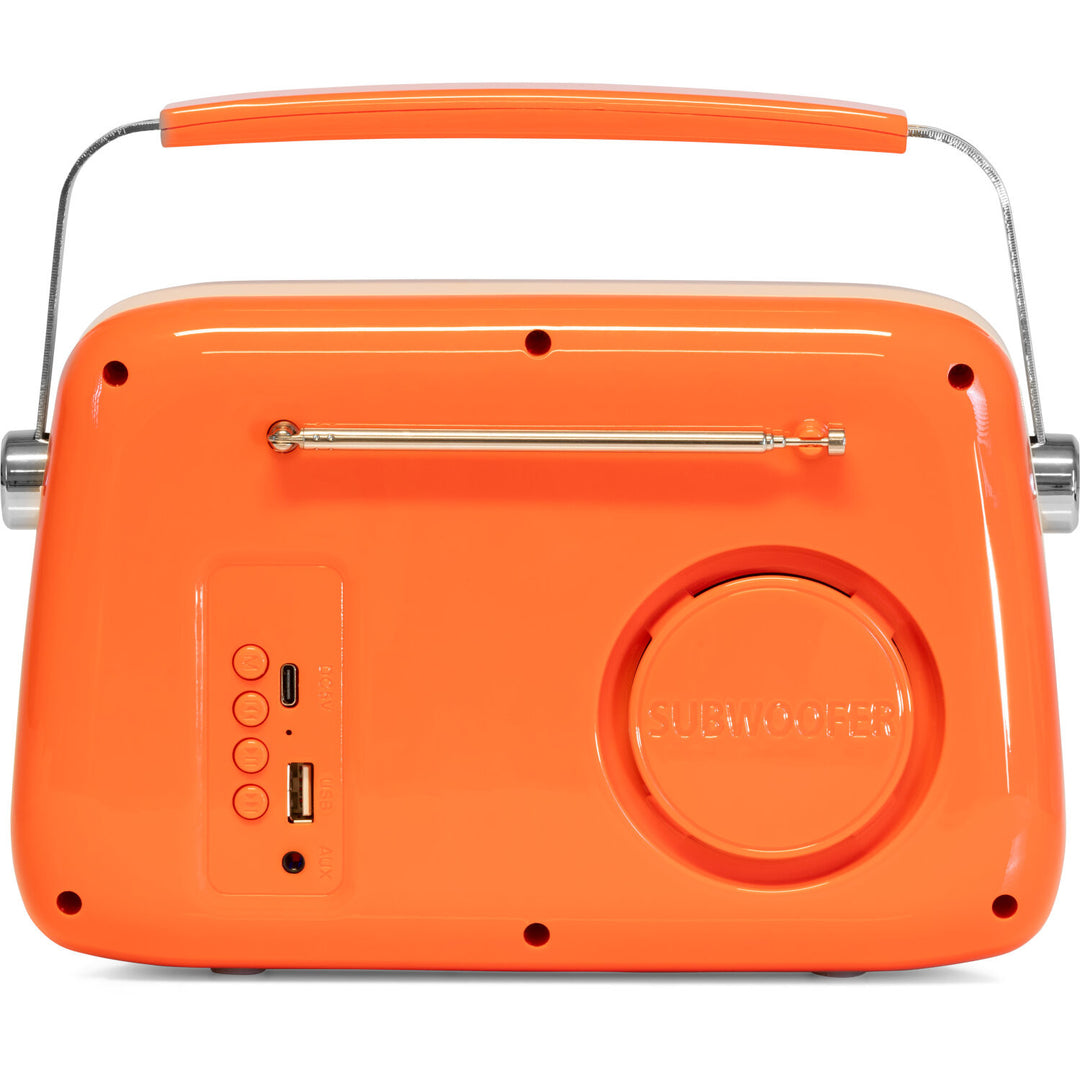 Madison Radio Rétro avec Bluetooth et FM (Orange)