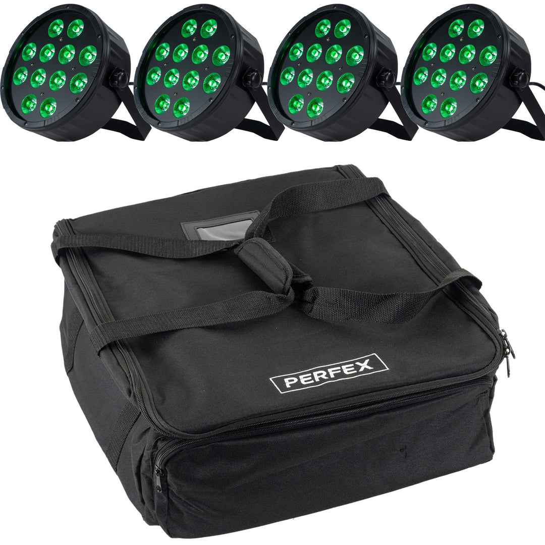 Projecteur PAR Marconi Polaris 12x12W RGBW Pack de 4 avec sac