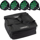 Projecteur PAR Marconi Polaris 12x12W RGBW Pack de 4 avec sac