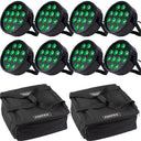 Projecteur PAR Marconi Polaris 12x12W RGBW Pack de 8 avec sac