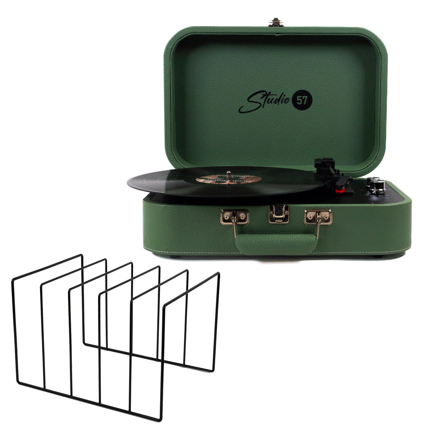 Studio 57 Mellow Turntable with LP Stand (Green)
