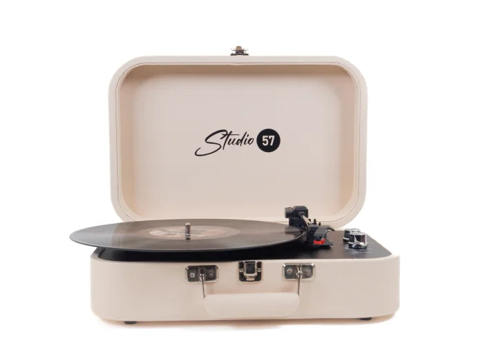 Studio 57 Mellow Turntable with LP Stand (White)
