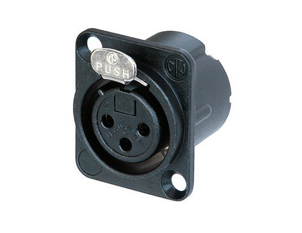Neutrik NC3FD-LX-B XLR D-type Chassis Connector