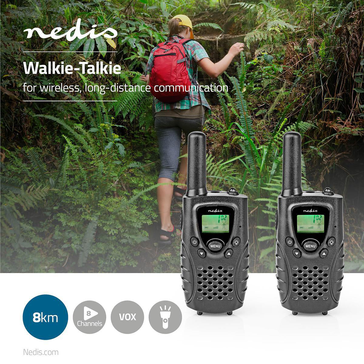 Nedis Walkie Talkie Set (Up to 8km)