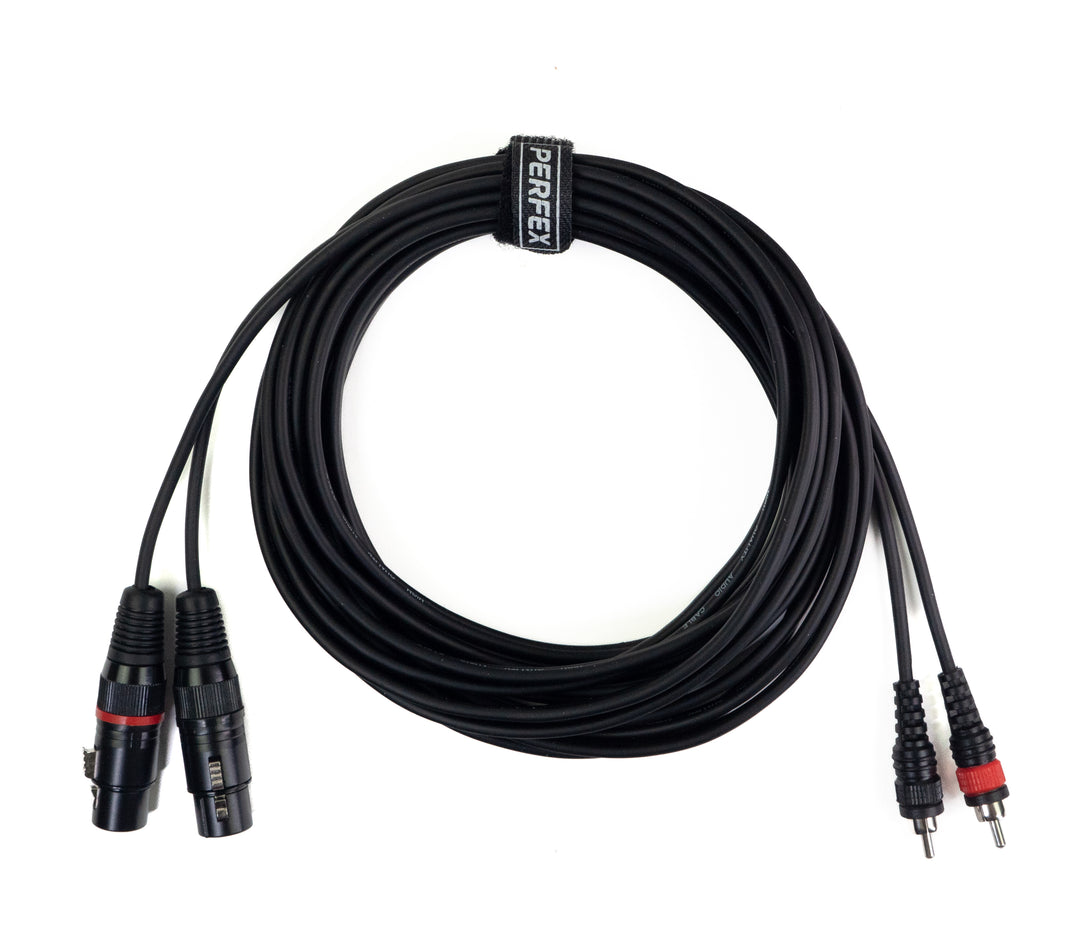 Perfex XLR Femelle vers Phono RCA Câble (6m)
