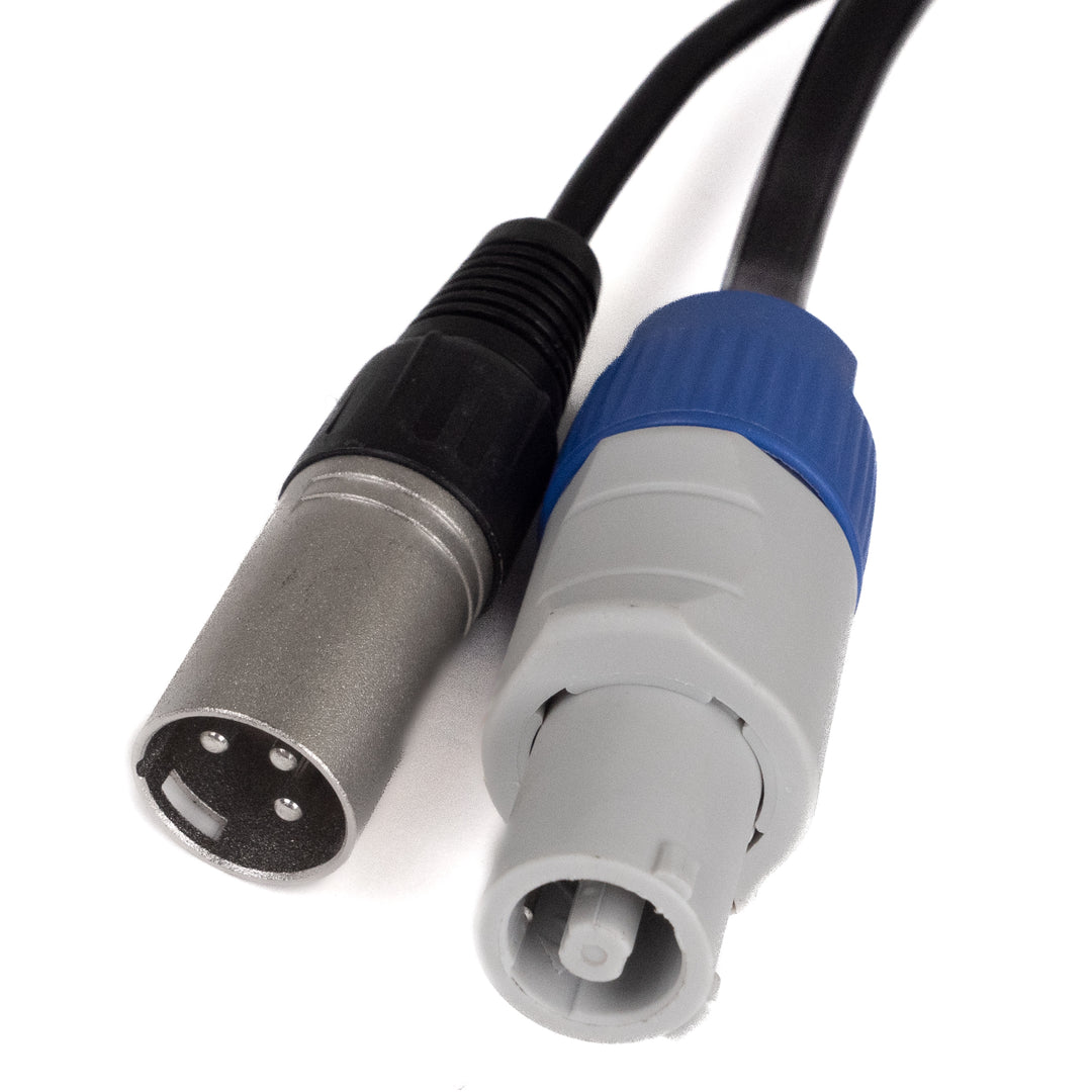Perfex Powercon & XLR Câbles Muïipies (DMX, 1,5m)