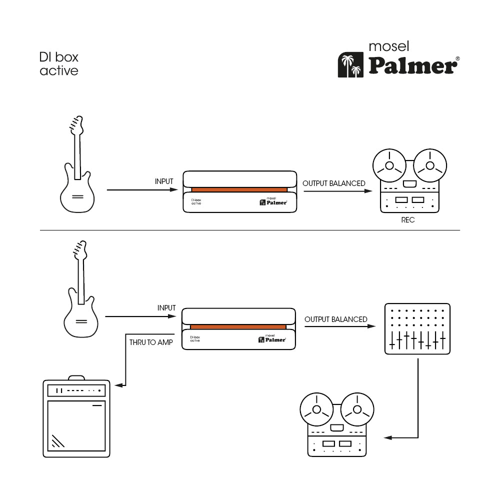 Palmer modèle RIVER – boîtier DI actif