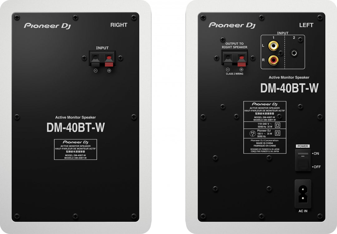 Pioneer DJ DM-40BT-W - Moniteurs de studio avec Bluetooth (Blanc)