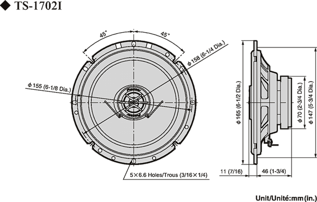 Pioneer TS-1702i Haut-parleurs de voiture (17cm, 6,5")