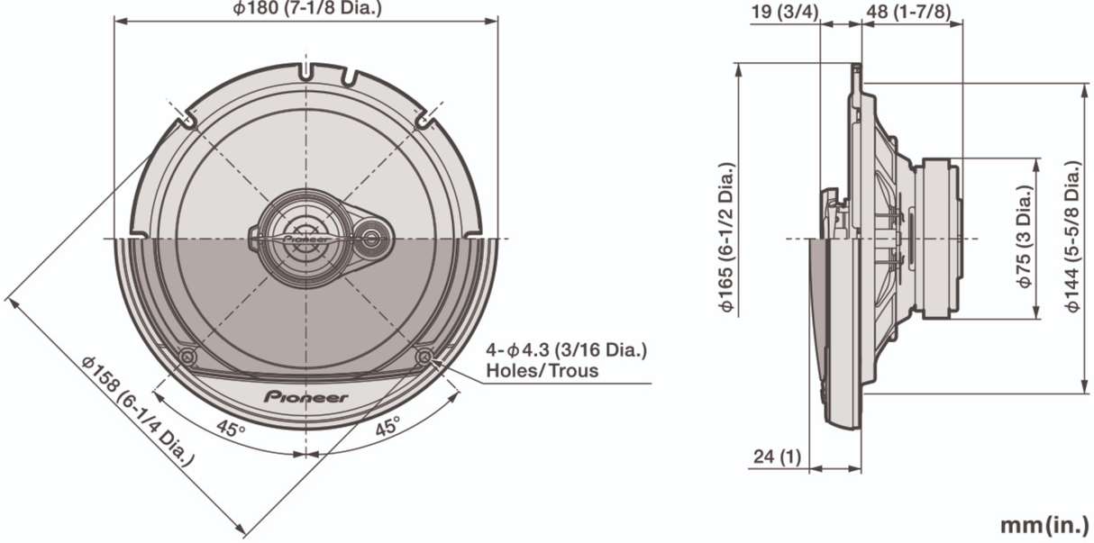 Pioneer TS-A1671F Car Speakers (320W, 16.5cm)