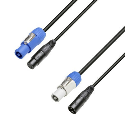 Câble combiné Powercon & XLR (10 Mètres - DMX)