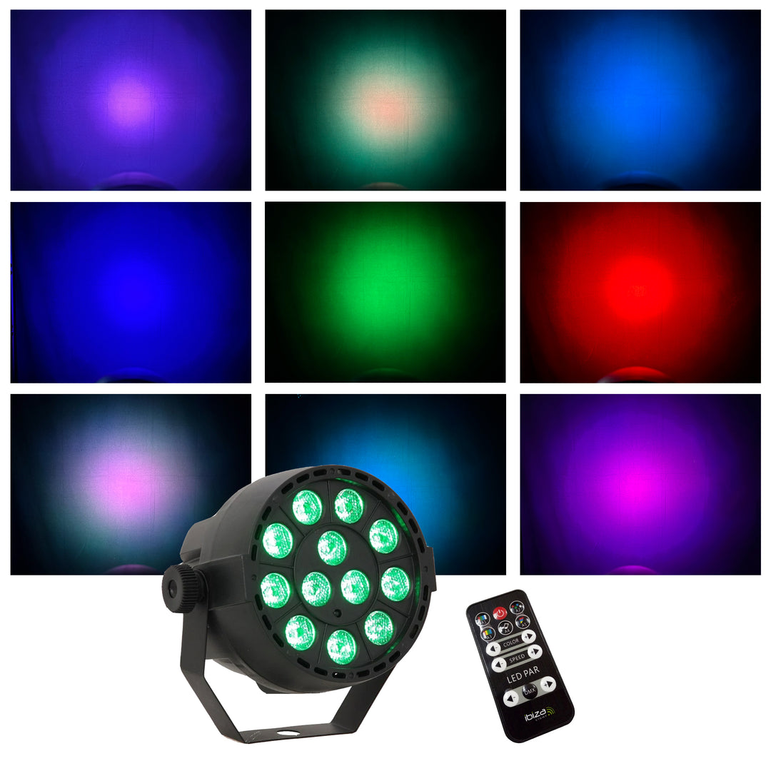 LED Spot Multicolor avec télécommande (12x3W)