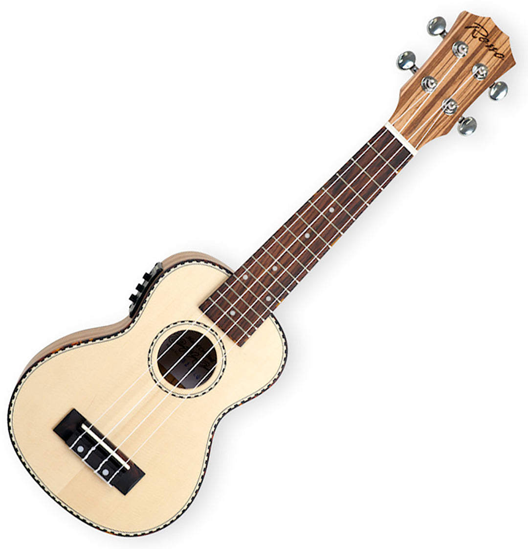Reno RU210E Ukulélés Soprano avec Pickup et Tuner (Naturel)