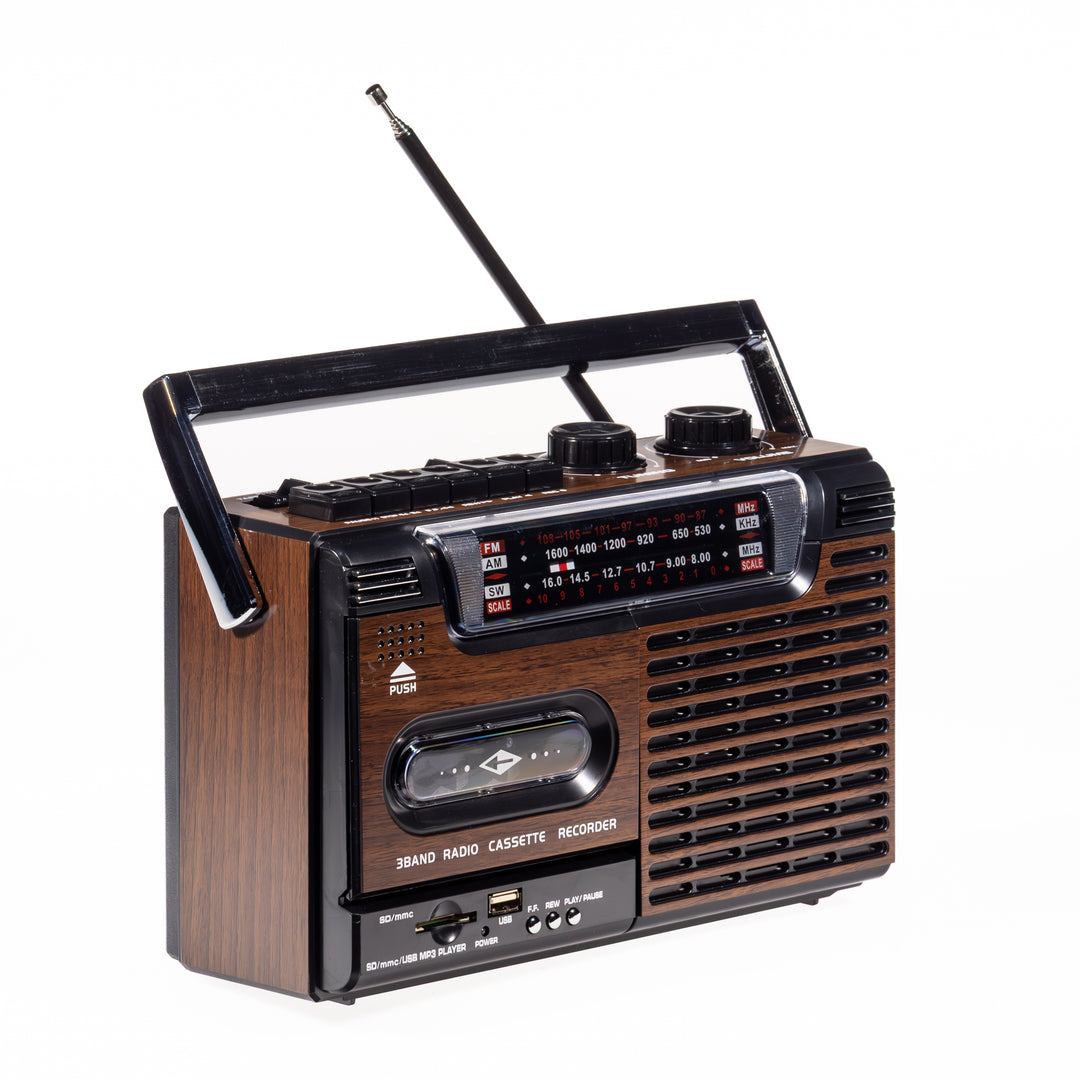 Studio 57 - Lecteur de cassettes avec FM & Bluetooth, Marron