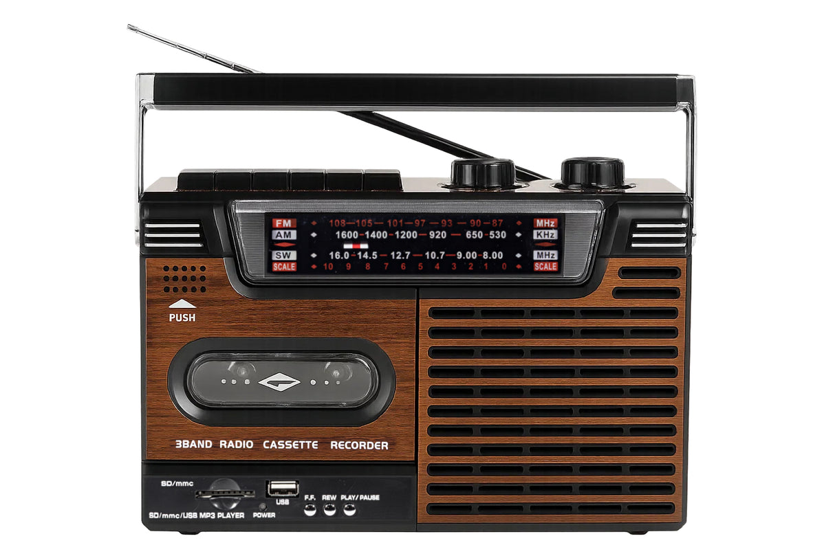 Studio 57 - Lecteur de cassettes avec FM & Bluetooth, Marron