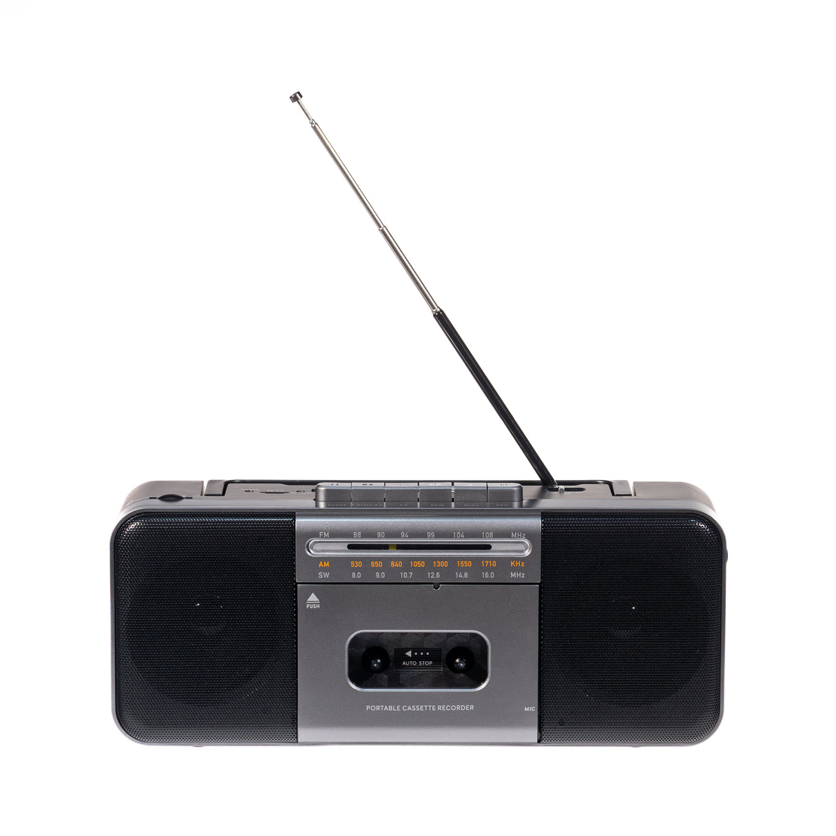 Studio 57 Lecteur de cassette avec FM et Bluetooth, Gris