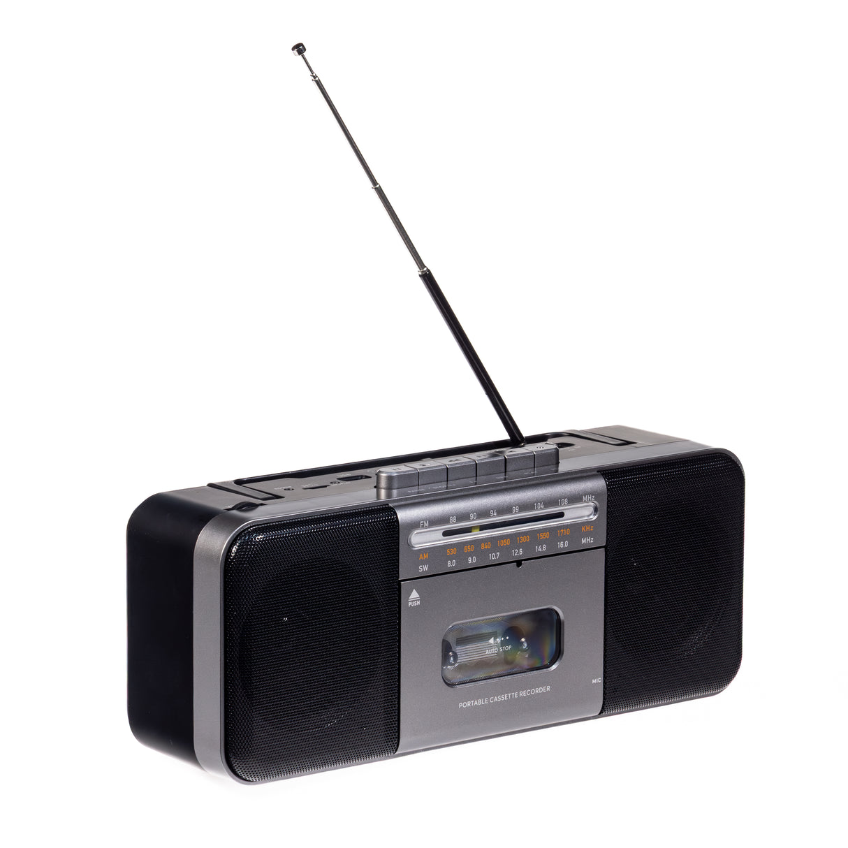 Studio 57 Lecteur de cassette avec FM et Bluetooth, Gris