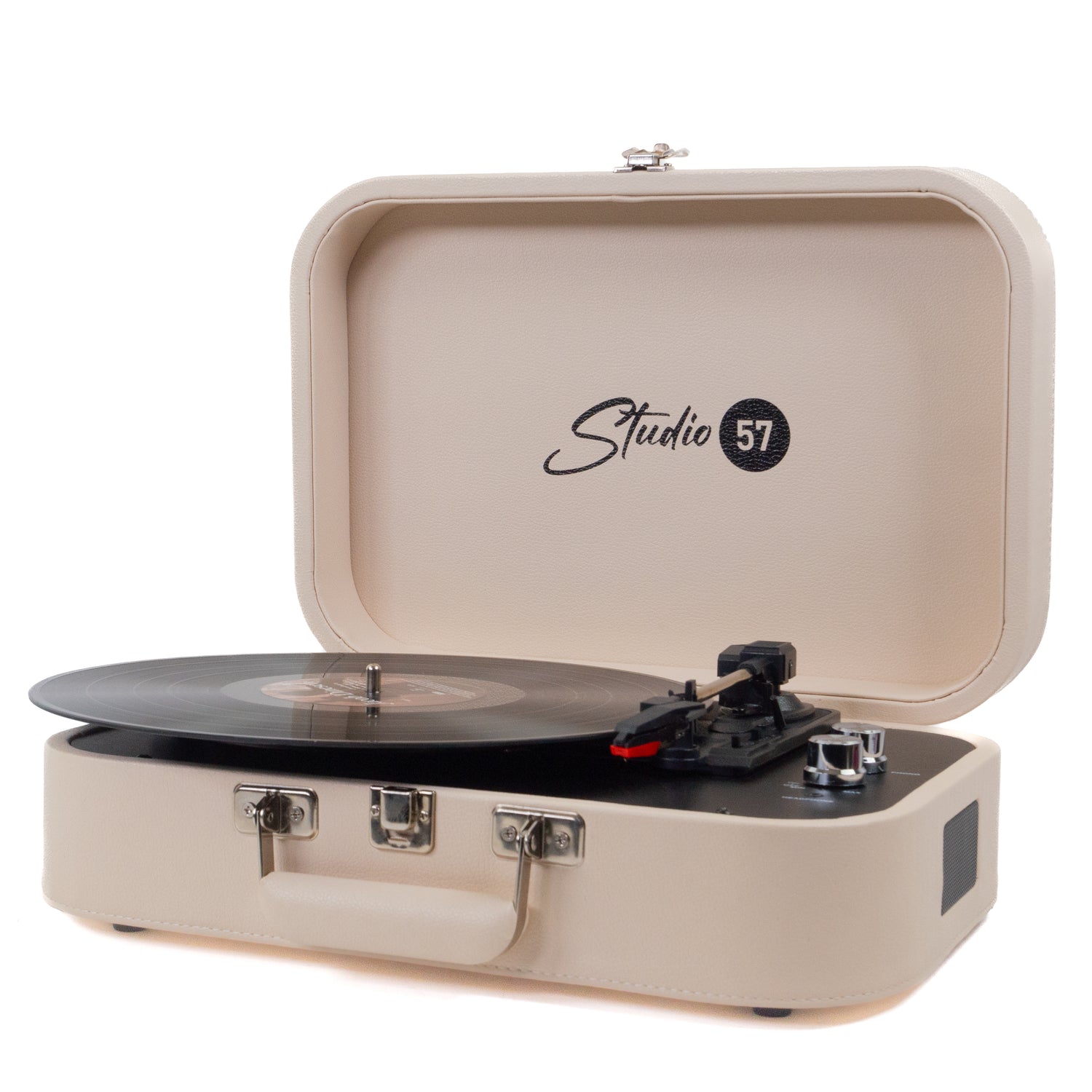 Studio 57 Mellow Turntable with LP Stand (White)
