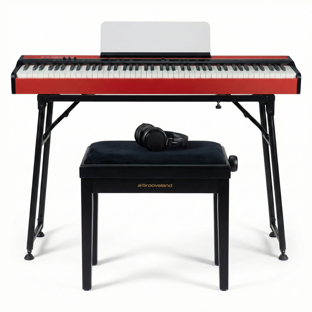 Grooveland FP80 Piano numérique (Rouge) Pack complet